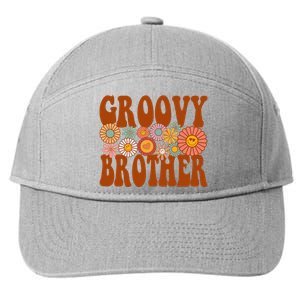 Retro Groovy Brother Matching Family 1st Birthday Party 7-Panel Snapback Hat