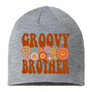 Retro Groovy Brother Matching Family 1st Birthday Party Sustainable Beanie