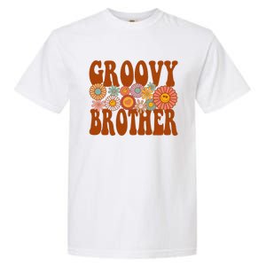 Retro Groovy Brother Matching Family 1st Birthday Party Garment-Dyed Heavyweight T-Shirt