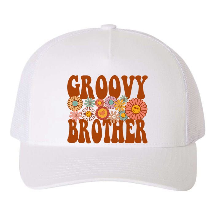 Retro Groovy Brother Matching Family 1st Birthday Party Yupoong Adult 5-Panel Trucker Hat