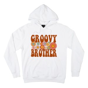 Retro Groovy Brother Matching Family 1st Birthday Party Hoodie