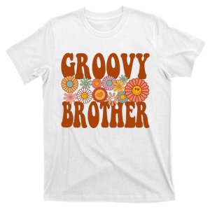 Retro Groovy Brother Matching Family 1st Birthday Party T-Shirt