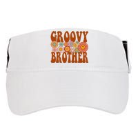 Retro Groovy Brother Matching Family 1st Birthday Party Adult Drive Performance Visor