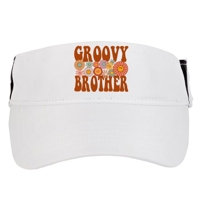 Retro Groovy Brother Matching Family 1st Birthday Party Adult Drive Performance Visor