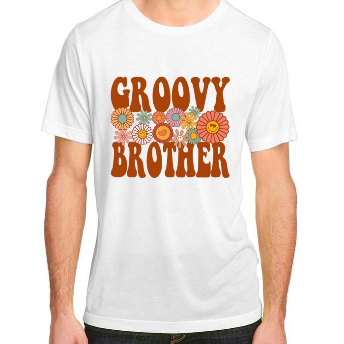 Retro Groovy Brother Matching Family 1st Birthday Party Adult ChromaSoft Performance T-Shirt