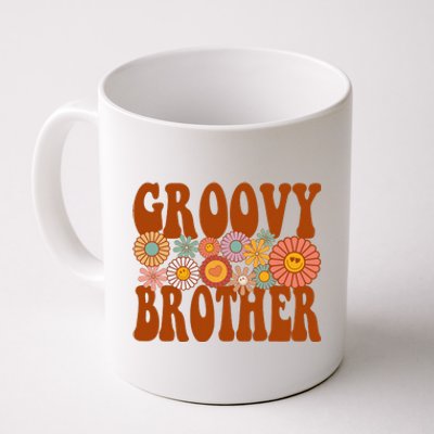 Retro Groovy Brother Matching Family 1st Birthday Party Coffee Mug