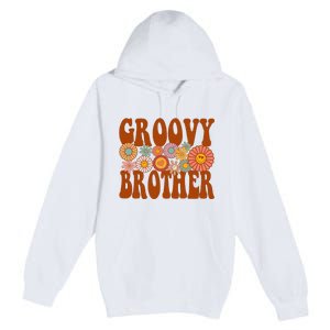 Retro Groovy Brother Matching Family 1st Birthday Party Premium Pullover Hoodie