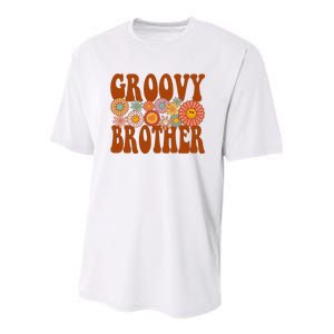 Retro Groovy Brother Matching Family 1st Birthday Party Youth Performance Sprint T-Shirt