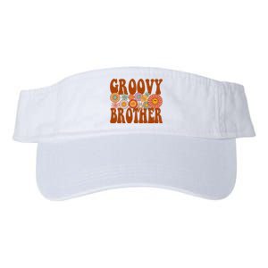 Retro Groovy Brother Matching Family 1st Birthday Party Valucap Bio-Washed Visor