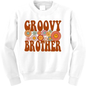 Retro Groovy Brother Matching Family 1st Birthday Party Kids Sweatshirt