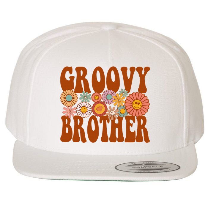 Retro Groovy Brother Matching Family 1st Birthday Party Wool Snapback Cap