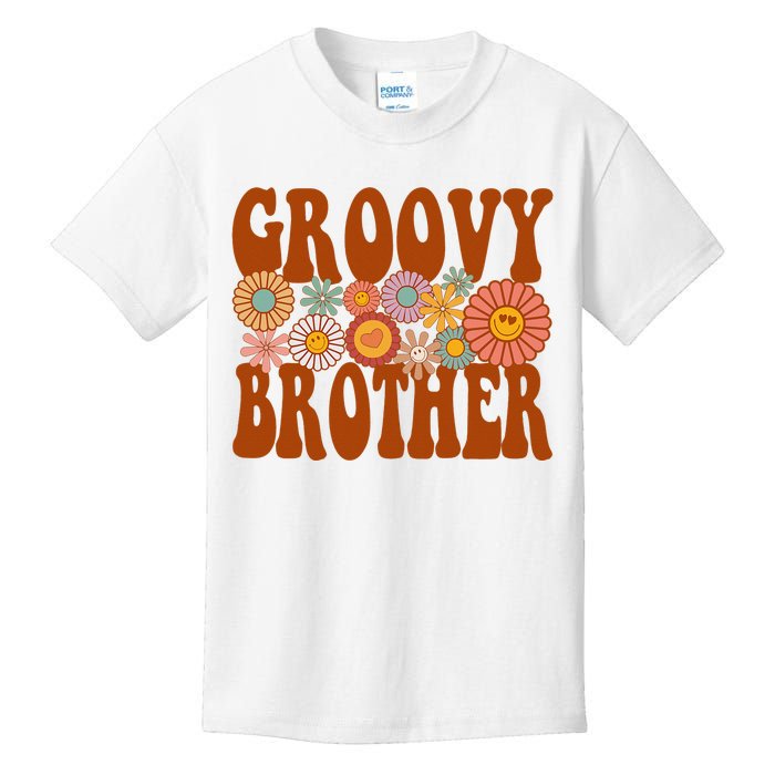 Retro Groovy Brother Matching Family 1st Birthday Party Kids T-Shirt