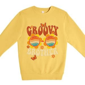 Retro Groovy Brother 70s Aesthetic 1970's Father's Day Premium Crewneck Sweatshirt