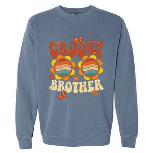 Retro Groovy Brother 70s Aesthetic 1970's Father's Day Garment-Dyed Sweatshirt