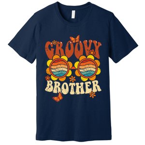 Retro Groovy Brother 70s Aesthetic 1970's Father's Day Premium T-Shirt