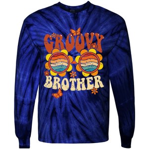 Retro Groovy Brother 70s Aesthetic 1970's Father's Day Tie-Dye Long Sleeve Shirt