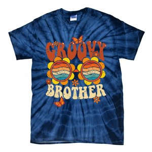 Retro Groovy Brother 70s Aesthetic 1970's Father's Day Tie-Dye T-Shirt