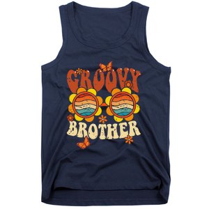 Retro Groovy Brother 70s Aesthetic 1970's Father's Day Tank Top