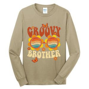 Retro Groovy Brother 70s Aesthetic 1970's Father's Day Tall Long Sleeve T-Shirt