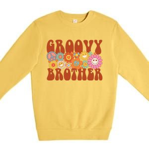 Retro Groovy Brother Matching Family Party Mother's Day Premium Crewneck Sweatshirt