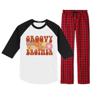 Retro Groovy Brother Matching Family Party Mother's Day Raglan Sleeve Pajama Set