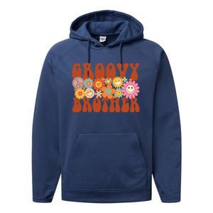 Retro Groovy Brother Matching Family Party Mother's Day Performance Fleece Hoodie