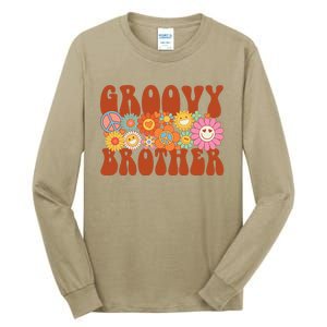 Retro Groovy Brother Matching Family Party Mother's Day Tall Long Sleeve T-Shirt