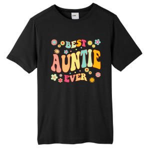 Retro Groovy Best Auntie Ever Mothers Day Funny Gift Tall Fusion ChromaSoft Performance T-Shirt