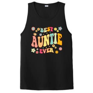 Retro Groovy Best Auntie Ever Mothers Day Funny Gift PosiCharge Competitor Tank