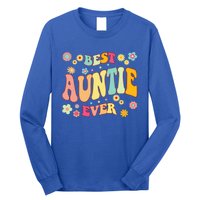 Retro Groovy Best Auntie Ever Mothers Day Funny Gift Long Sleeve Shirt