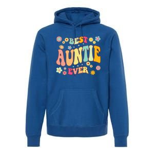 Retro Groovy Best Auntie Ever Mothers Day Funny Gift Premium Hoodie