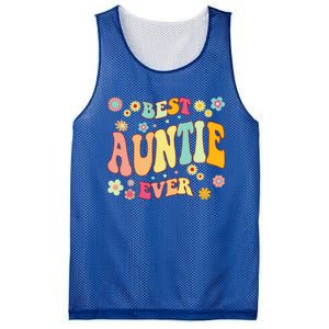 Retro Groovy Best Auntie Ever Mothers Day Funny Gift Mesh Reversible Basketball Jersey Tank