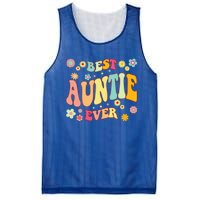 Retro Groovy Best Auntie Ever Mothers Day Funny Gift Mesh Reversible Basketball Jersey Tank