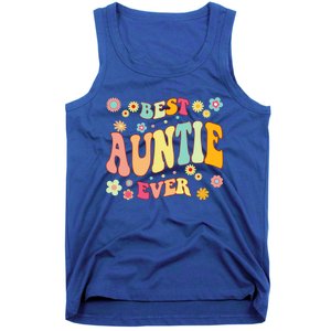 Retro Groovy Best Auntie Ever Mothers Day Funny Gift Tank Top