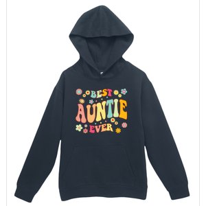 Retro Groovy Best Auntie Ever Mothers Day Funny Gift Urban Pullover Hoodie