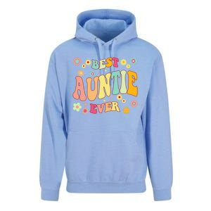 Retro Groovy Best Auntie Ever Mothers Day Funny Gift Unisex Surf Hoodie