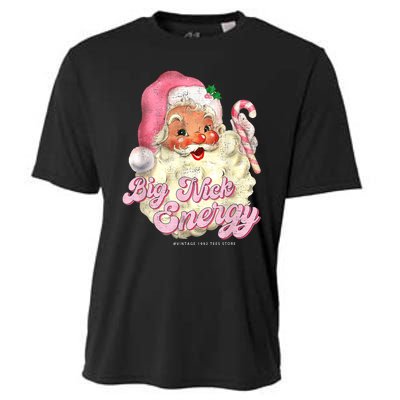 Retro Groovy Big Nick Santa Energy Pink Santa Christmas Xmas Cooling Performance Crew T-Shirt