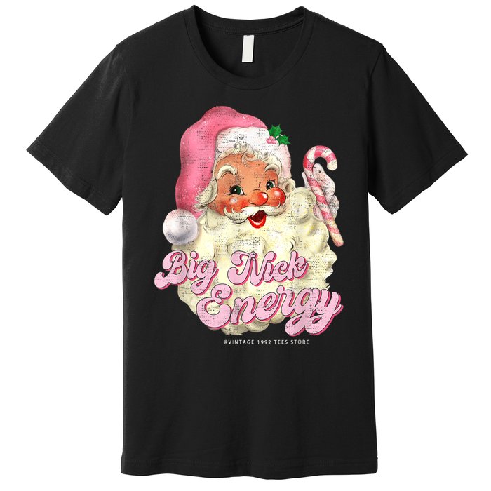 Retro Groovy Big Nick Santa Energy Pink Santa Christmas Xmas Premium T-Shirt