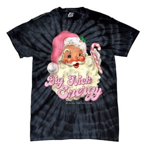 Retro Groovy Big Nick Santa Energy Pink Santa Christmas Xmas Tie-Dye T-Shirt