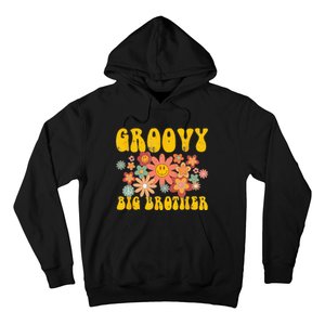 Retro Groovy Big Brother Matching Family 1st Birthday Party Hoodie