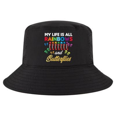 Reaction Glass Butterfly Rainbow Phlebotomist Laboratory Cool Comfort Performance Bucket Hat