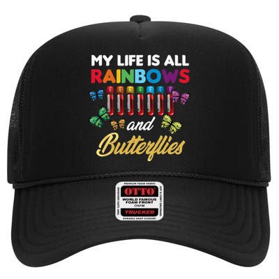 Reaction Glass Butterfly Rainbow Phlebotomist Laboratory High Crown Mesh Back Trucker Hat