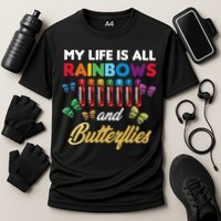 Reaction Glass Butterfly Rainbow Phlebotomist Laboratory Performance Shirt