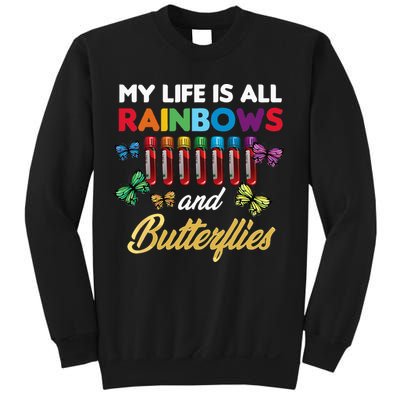 Reaction Glass Butterfly Rainbow Phlebotomist Laboratory Sweatshirt