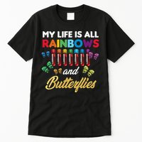 Reaction Glass Butterfly Rainbow Phlebotomist Laboratory Tall T-Shirt