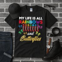 Reaction Glass Butterfly Rainbow Phlebotomist Laboratory Tall T-Shirt