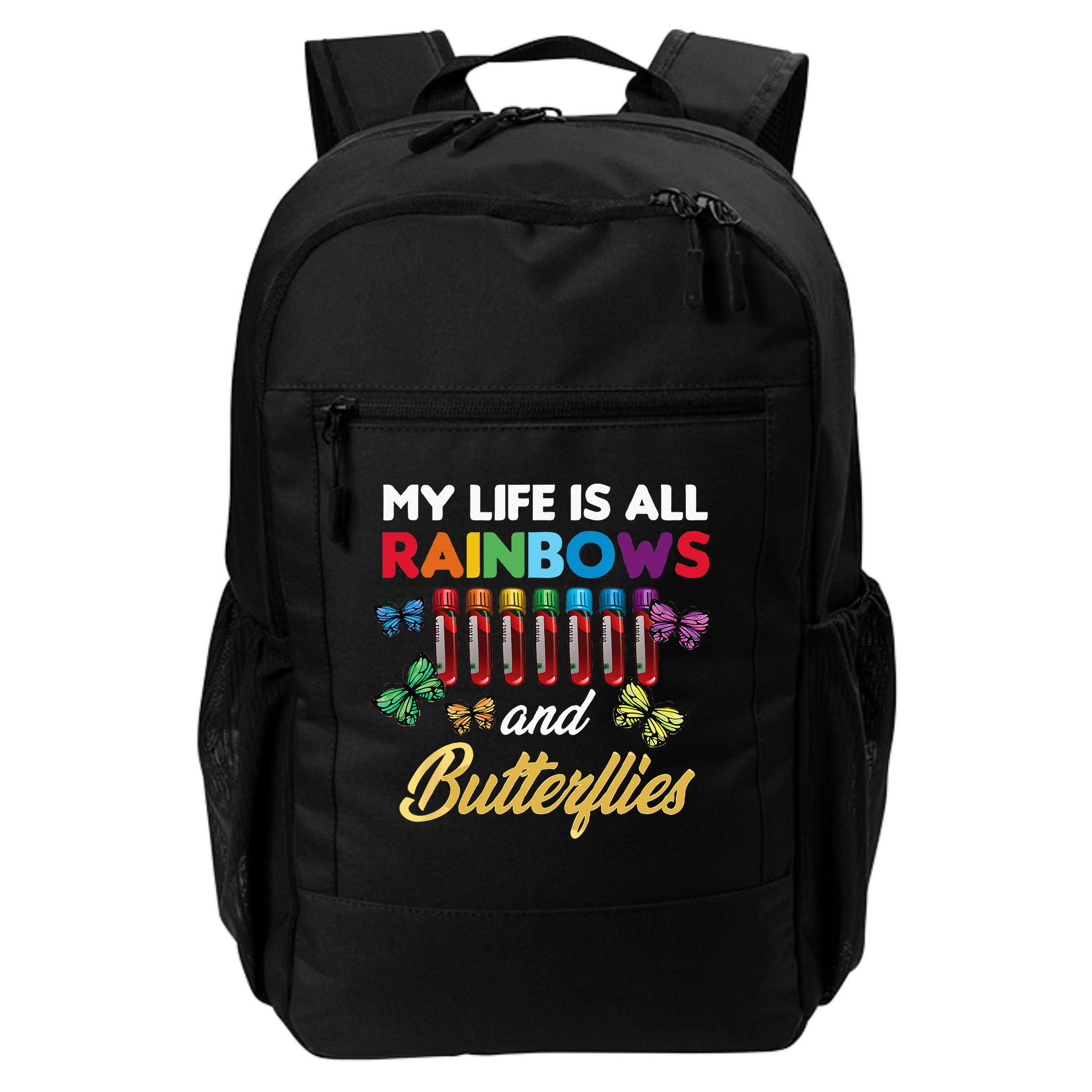 Reaction Glass Butterfly Rainbow Phlebotomist Laboratory Backpack