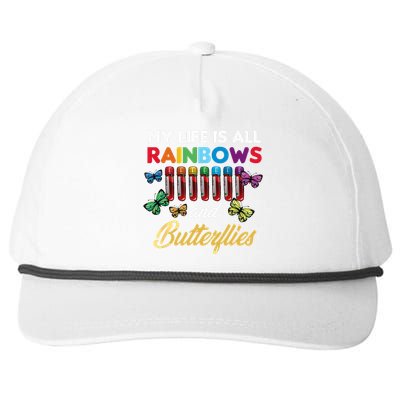 Reaction Glass Butterfly Rainbow Phlebotomist Laboratory Snapback Five-Panel Rope Hat