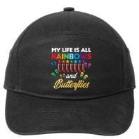 Reaction Glass Butterfly Rainbow Phlebotomist Laboratory 7-Panel Snapback Hat