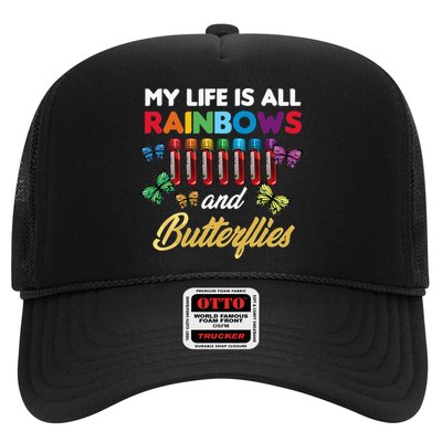 Reaction Glass Butterfly Rainbow Phlebotomist Laboratory Trucker Hat